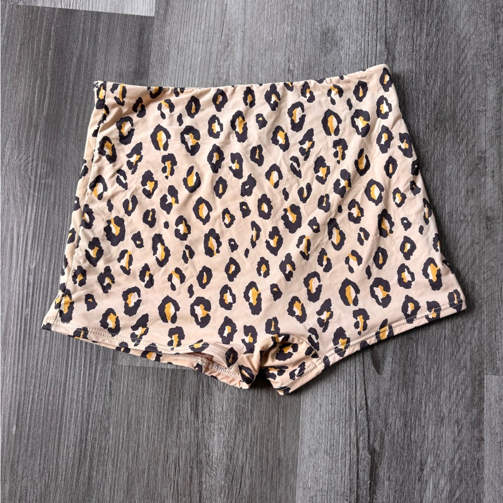 Billabong Beige Leopard Print Bikini Shorts